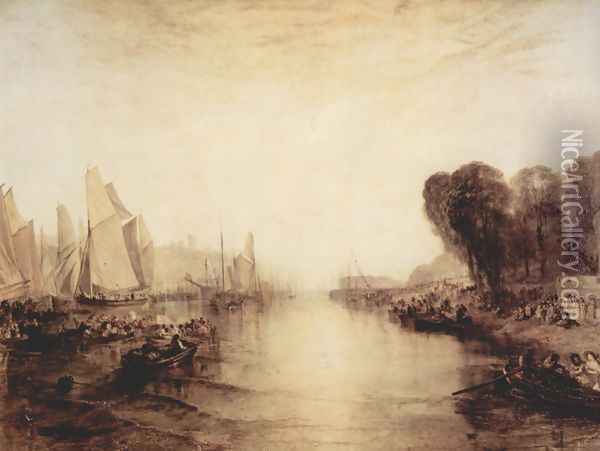 Lock East Cowes, the domicile of J. Nash, the Regatte gets ready Oil Painting - Joseph Mallord William Turner