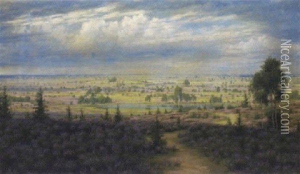 An Extensive Landscape Oil Painting - Alfred Rudolph Thielemann