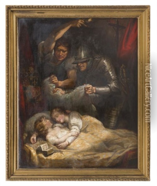 Los Principes De La Torre (eduardo V Y Su Hermano Ricardo, Duque De York) Oil Painting - James (Thomas J.) Northcote