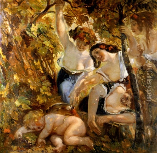 Der Trunkene Amor Oil Painting - Rudolf Koeselitz