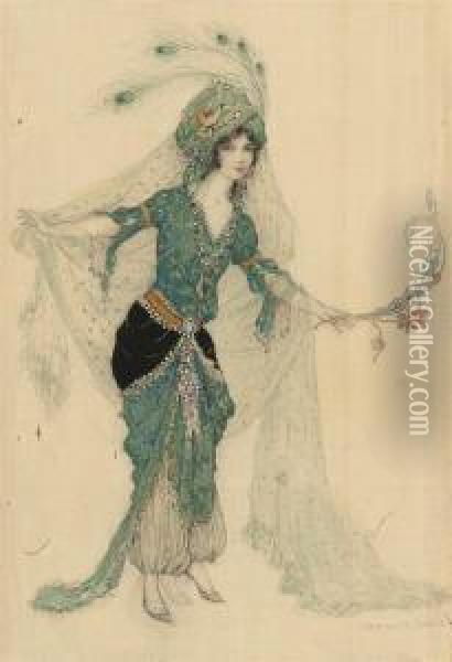 Odalisque Oil Painting - Warwick Goble