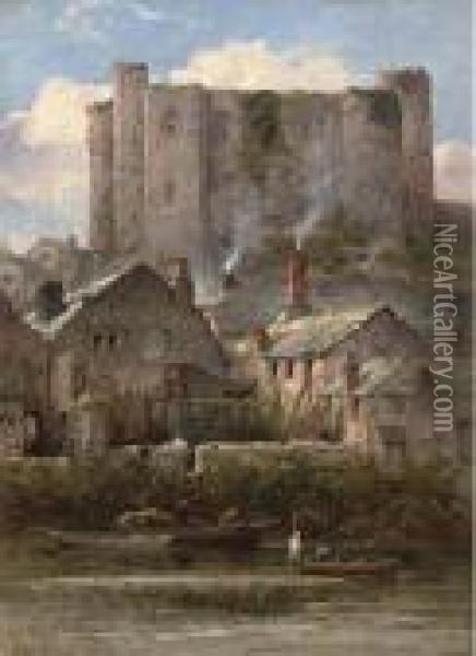 Haverfordwest Castle Oil Painting - William Pitt