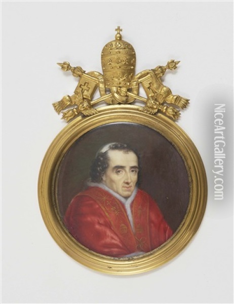 Papst Pius Vii Oil Painting - Vincenzo Camuccini