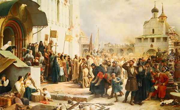 The Siege of the Trinity Sergius Cloister 1608-10, 1891 Oil Painting - Vasili Petrovich Vereshchagin