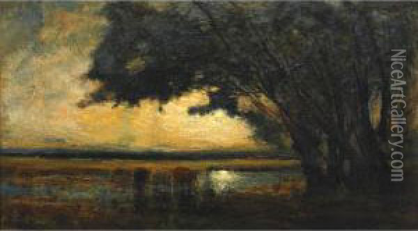 Under The Willows Oil Painting - John A. Hammond