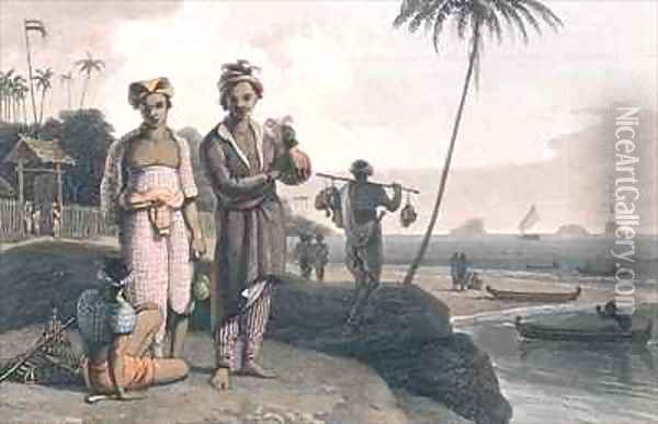 The Malays of Java Oil Painting - Thomas & William Daniell