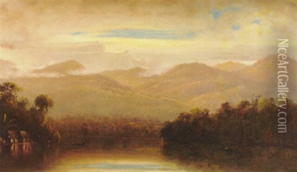 Tropical Landscape In Latin America Oil Painting - Norton Bush