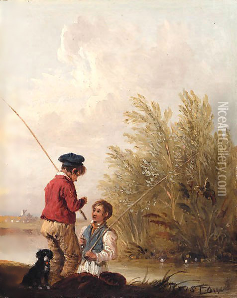 The Young Fisherman Oil Painting - Edmund Bristow