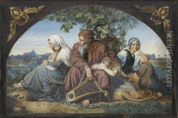 Sorjande Judar I Babylon Oil Painting - Hubert Salentin