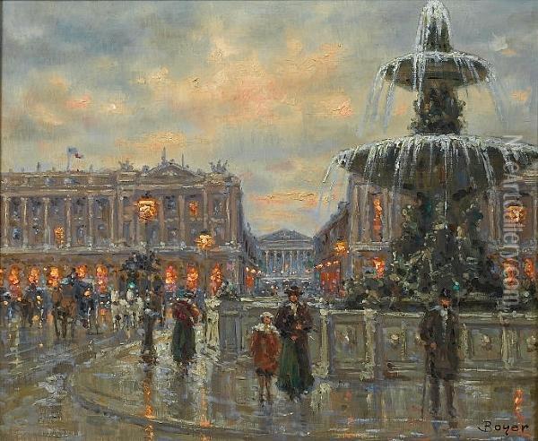 Place De La Concorde Oil Painting - Emile Boyer