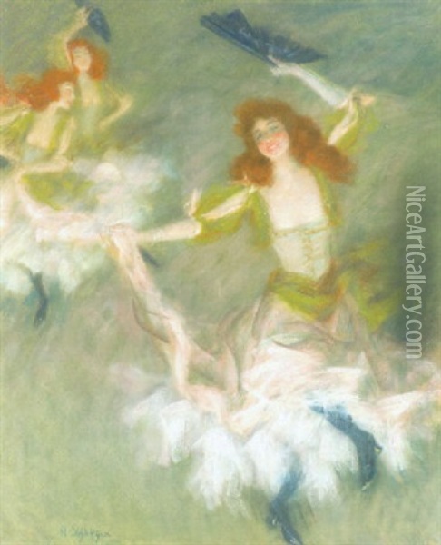 Englische Tanzerinnen Oil Painting - Hermann Schlittgen