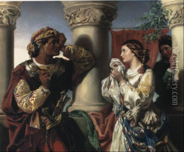 Othello And Desdemona Oil Painting - Daniel Maclise
