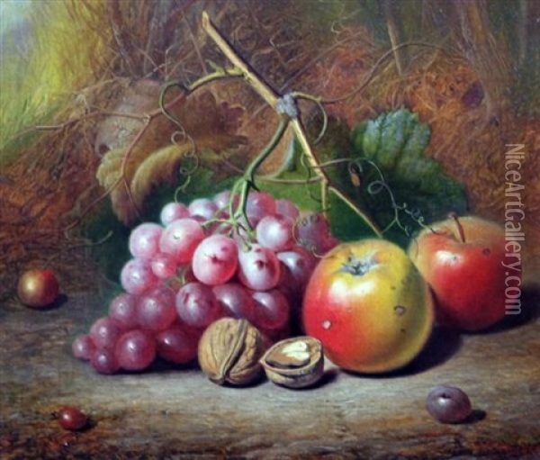 Still Life Of Fruit And Nuts Oil Painting - Charles Archer
