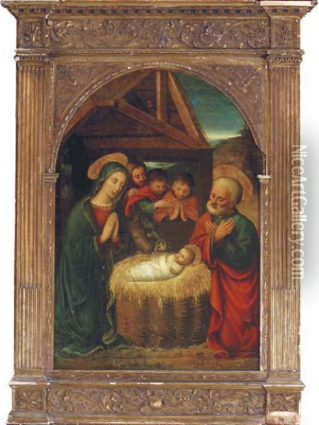 The Adoration Of The Shepherds Oil Painting - Gaudenzio Ferrari