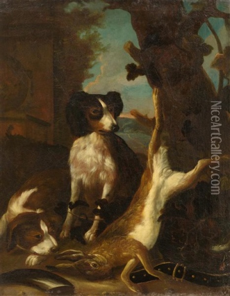 Hund Mit Erlegtem Hasen Oil Painting - Jan Fyt
