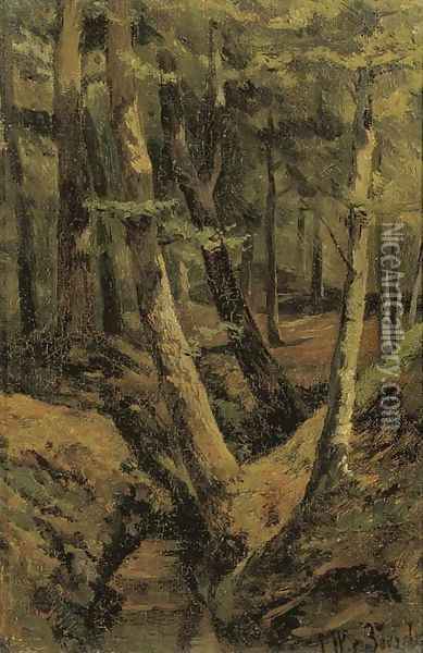 The forest stream Oil Painting - Jan Willem Van Borselen