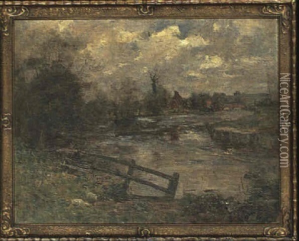 Ducks By A River Oil Painting - Joshua Anderson Hague