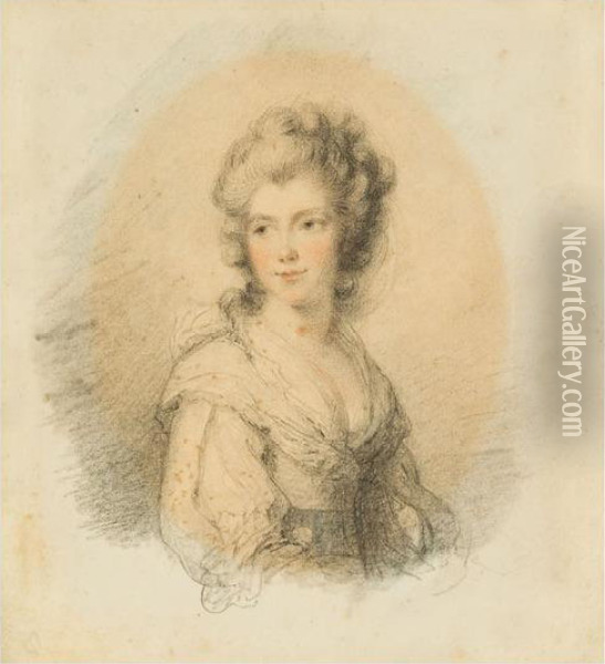 Portrait Of Georgiana Duchess Of Devonshire Oil Painting - Ozias Humphrey