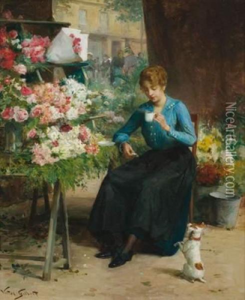 La Jolie Fleuriste Oil Painting - Victor-Gabriel Gilbert