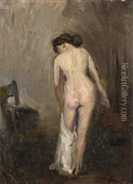 Female Nude Oil Painting - Jean-Louis Forain