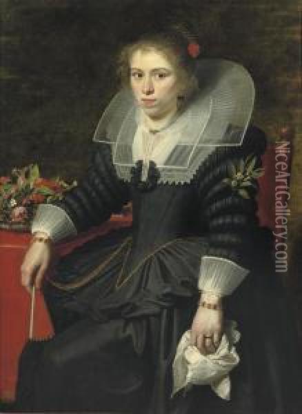 Portrait Of A Young Lady Oil Painting - Cornelis De Vos