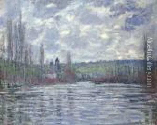 La Seine En Crue A Vetheuil Oil Painting - Claude Oscar Monet