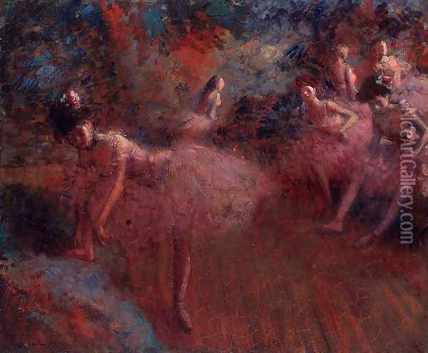 Dancers In Pink Oil Painting - Jean-Louis Forain