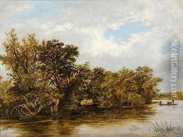 Magpie Island, Henley On Thames Oil Painting - James Stark