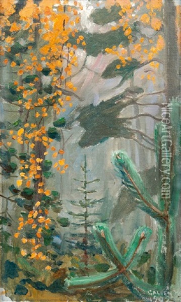 Autumn Forest Oil Painting - Akseli Valdemar Gallen-Kallela