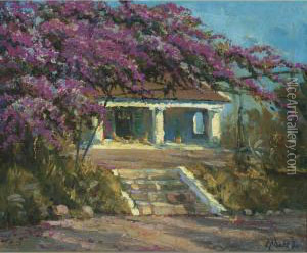 House Behind Tree Oil Painting - Carel Lodewijk, Dake Jr.