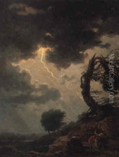 L'orage Oil Painting - Jean Henry d' Arles