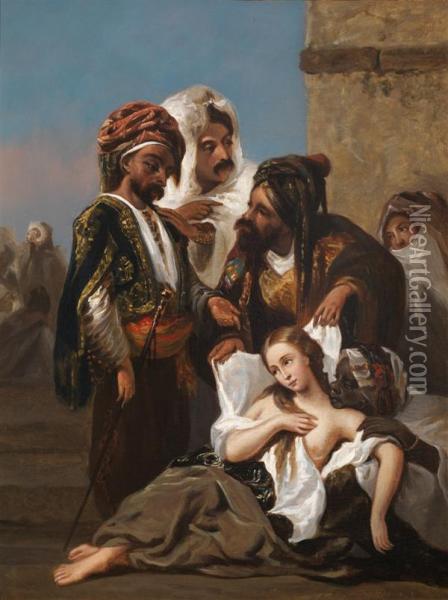 La Presentation De L'esclave Blanche Oil Painting - Louis Devedeux