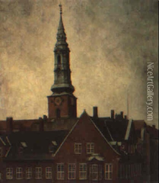 Regensen, Copenhagen Oil Painting - Svend Hammershoi