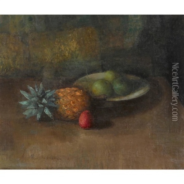 Stillleben Mit Ananas Oil Painting - Johann Wilhelm Von Tscharner