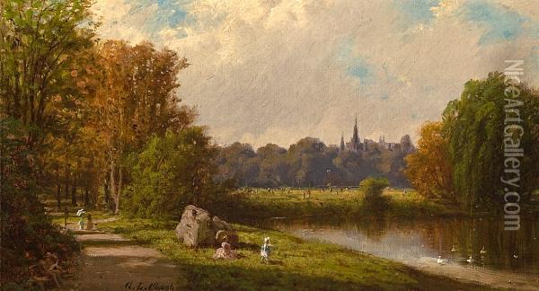An Afternoon In The Park Oil Painting - George Lafayette Clough