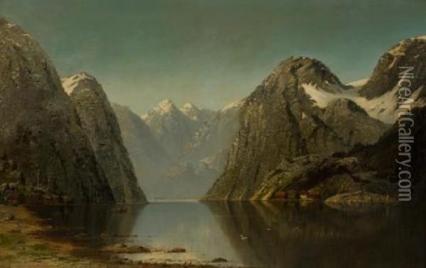 Norwegische Fjordlandschaft Oil Painting - Therese Fuchs
