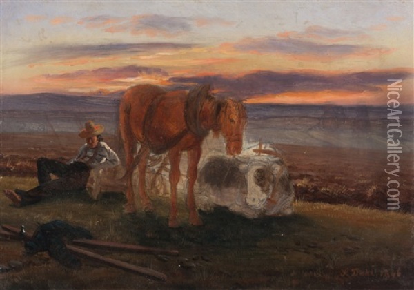 In Der Campagna Oil Painting - Siegwald Johannes Dahl