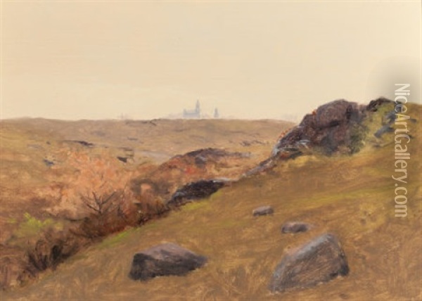 Summer Hills; Desert Light (pair) Oil Painting - Lockwood de Forest