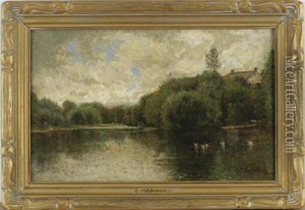 The Duck Pond Oil Painting - John Bunyan Bristol