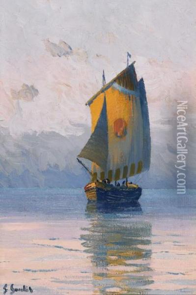 Segelschiff Im Abendrot Oil Painting - Fernand Gaulis