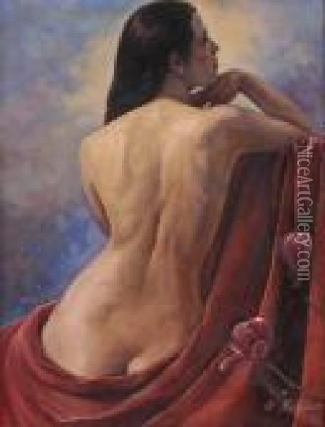 Nudo Femminile Di Spalle Oil Painting - Philippe Andreevitch Maliavine