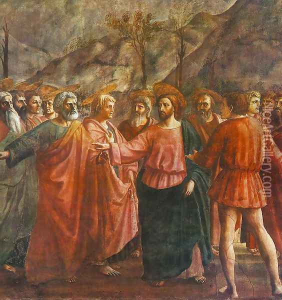 Tribute Money (detail-1) 1426-27 Oil Painting - Masaccio (Tommaso di Giovanni)