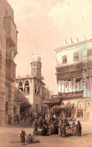 Bazaar of the Coppersmiths, Cairo, from Egypt and Nubia, Vol.3 Oil Painting - David Roberts