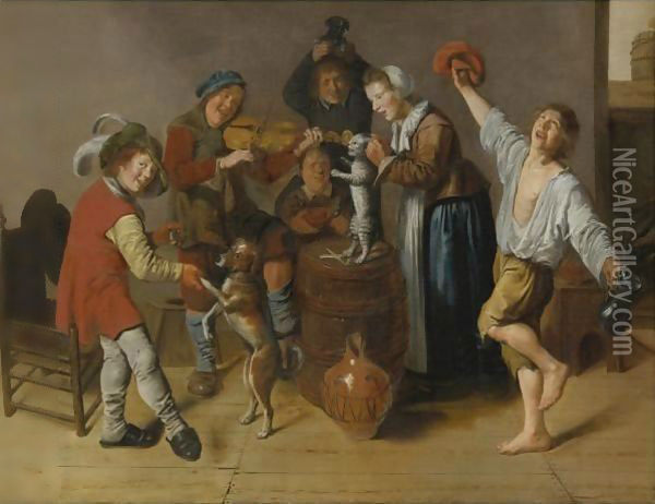 Children Playing And Merrymaking Oil Painting - Jan Miense Molenaer
