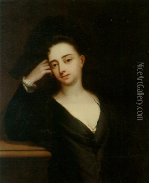 Portrait Of Mrs. Stonehouse Oil Painting - Michael Dahl