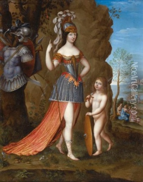 Diana Oil Painting - Joseph Werner the Younger