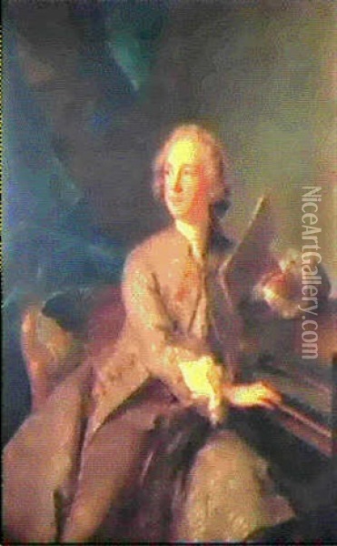 Portrait De Lord Brooke, Premier Comte De Warwick Oil Painting - Jean Marc Nattier