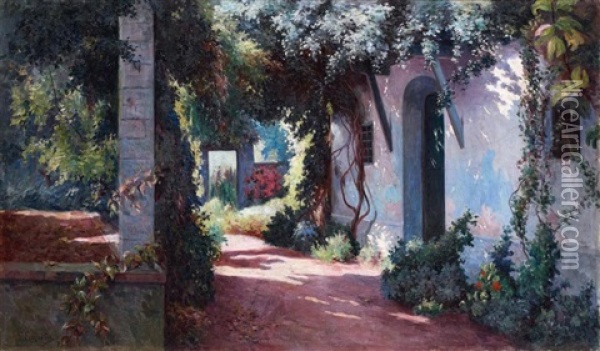Maison Mauresque A Alger Oil Painting - Gustave Lemaitre