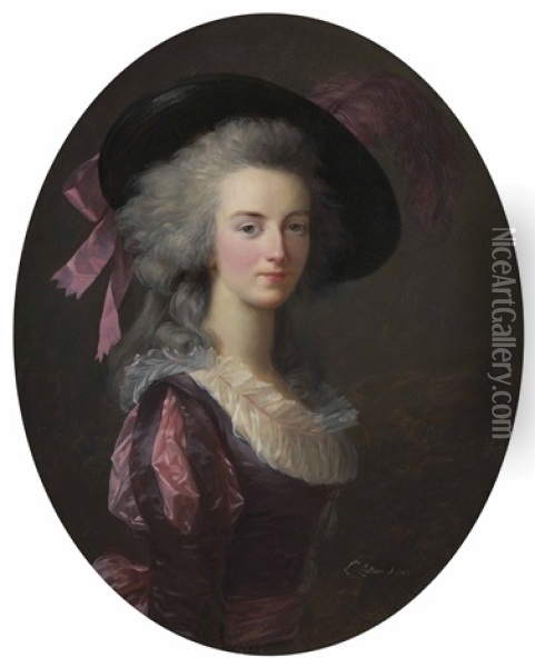 Portrait Of La Marechale-comtesse De Mailly, Nee Blanche Charlotte Marie Felicite De Narbonne Pelet (1761-1840), Half-length Oil Painting - Elisabeth Louise Vigee Le Brun