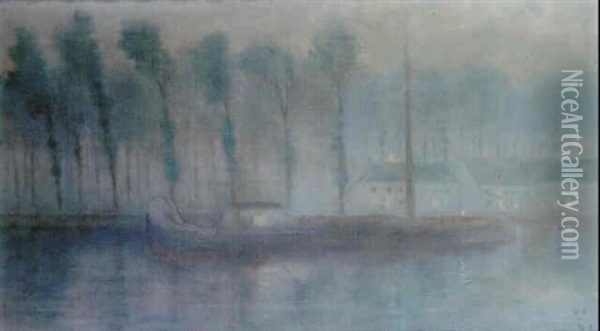 Brume Sur Le Canal Oil Painting - William Degouve de Nuncques